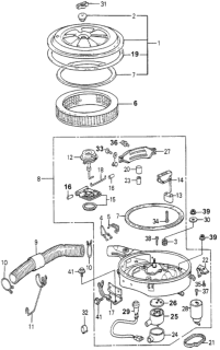 1981 Honda Accord Case Assy., Air Cleaner Diagram for 17240-PB2-722