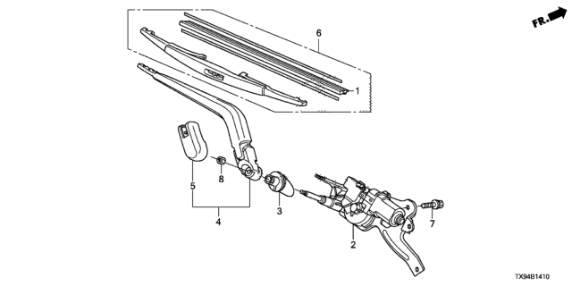 2013 Honda Fit EV Rear Wiper Diagram