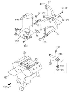 1998 Honda Passport Pipe, Water Diagram for 8-97131-884-2