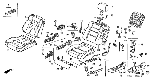 2002 Honda Accord Wire, FR. Seat-Back Walk-In Diagram for 81235-S80-A01