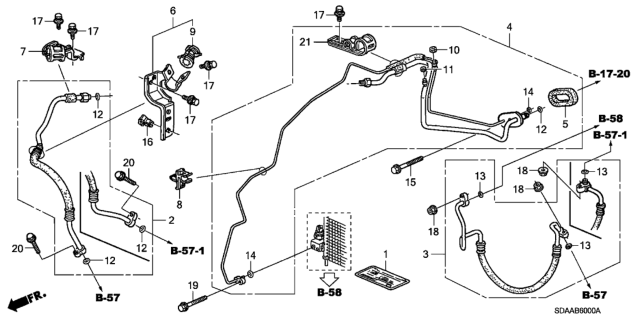 2007 Honda Accord 4 Door EXL KA 5MT A/C Air Conditioner (Hoses/Pipes) Diagram 1