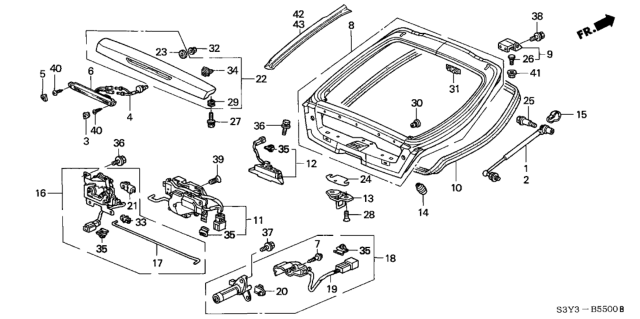 2001 Honda Insight Tailgate Diagram