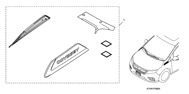 2021 Honda Odyssey 5 Door LX (HPPG 10AT) KA XAT Front Fender Emblem Diagram