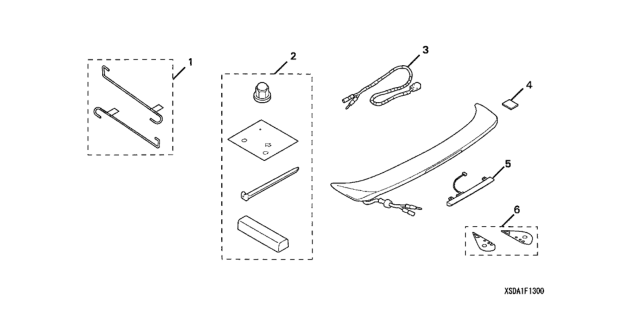 2005 Honda Accord 4 Door LX (V6) KA 5AT Wing Spoiler Diagram