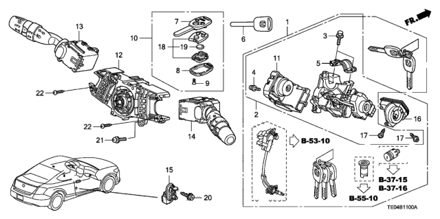 2011 Honda Accord Lower, Transmitter Key Case (Driver 1) Diagram for 35114-TC0-U41