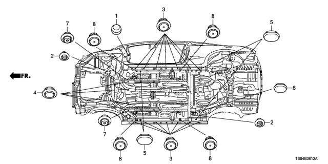 2013 Honda Civic Grommet (Lower) Diagram