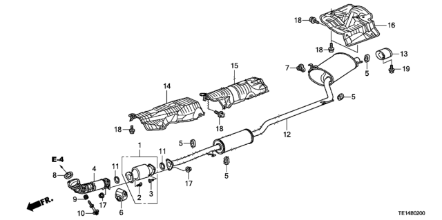 2012 Honda Accord Converter Diagram for 18150-R41-L10