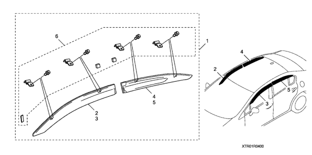 2013 Honda Civic Door Visors Diagram