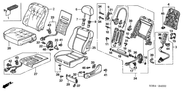 2007 Honda Accord Hybrid Cover, Left Front Cushion Trim (Ivory) (Leather) Diagram for 81531-SDR-A91ZC
