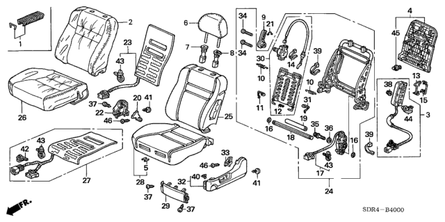 2005 Honda Accord Hybrid Front Seat (Driver Side) Diagram