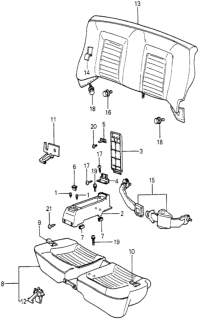 1982 Honda Prelude 2 Door ** KH HMT Rear Seat - Seat Belt Diagram