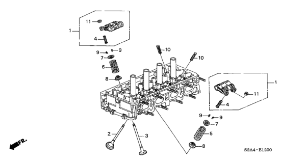 2005 Honda S2000 2 Door S2000 KA 6MT Valve - Rocker Arm Diagram