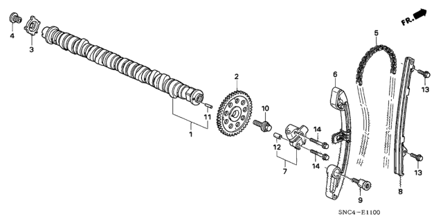 2010 Honda Civic Guide, Cam Chain Diagram for 14530-RMX-004