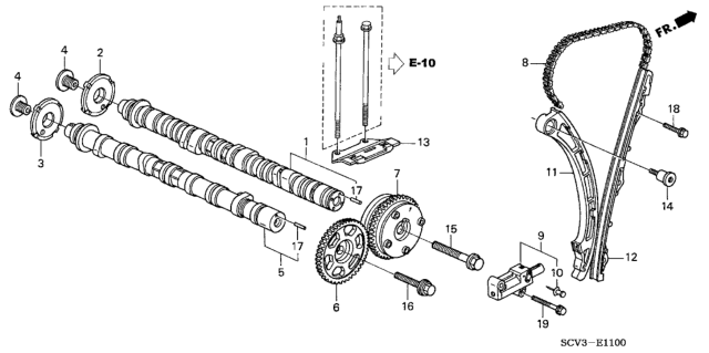 2004 Honda Element Camshaft - Cam Chain Diagram