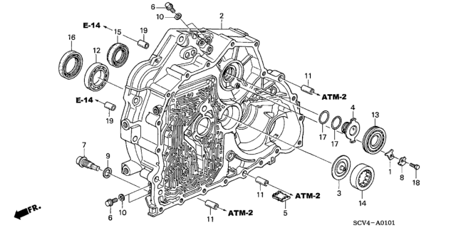 2004 Honda Element AT Torque Converter Case Diagram