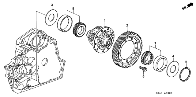 2002 Honda Accord AT Differential Diagram