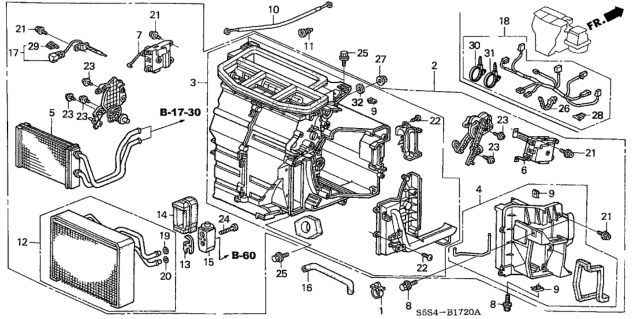 2003 Honda Civic Motor Assy., Air Mix Diagram for 79161-S6D-G41