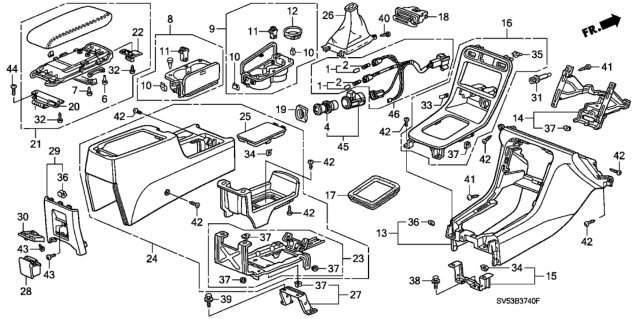 1994 Honda Accord Console Diagram