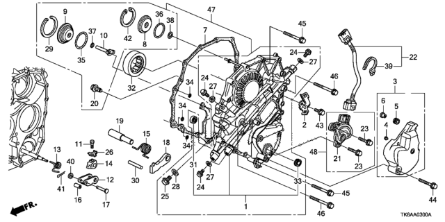 2013 Honda Fit 5 Door FIT (SAYAMA PLANT) KA 5AT AT Left Side Cover Diagram