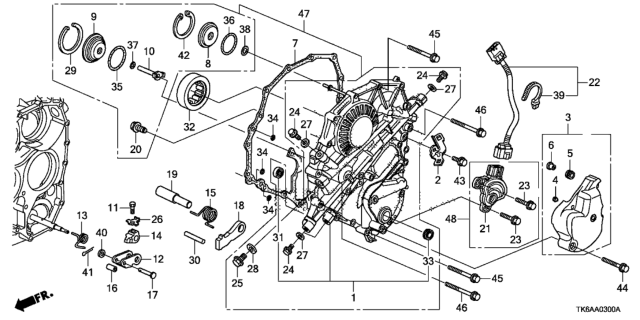 2013 Honda Fit AT Left Side Cover Diagram