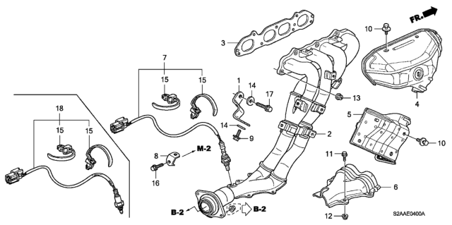 2008 Honda S2000 Stay, Oxygen Sensor Diagram for 36533-PCX-000