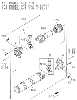 2002 Honda Passport Propeller Shaft (Rear) Diagram 2