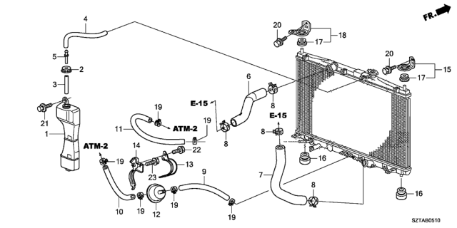 2013 Honda CR-Z Bracket, L. Radiator Mounting (Upper) Diagram for 74176-TM8-A00