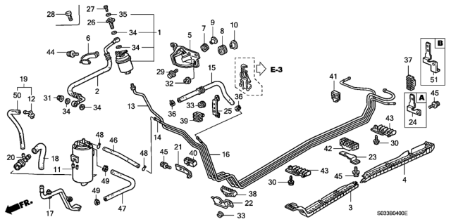 1997 Honda Civic 3 Door CX KA 4AT Fuel Pipe Diagram