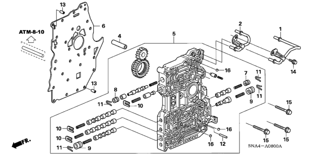 2006 Honda Civic 4 Door EX (NAVIGATION) KA 5AT Main Valve Body Diagram