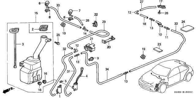 2000 Honda Civic Windshield Washer Diagram