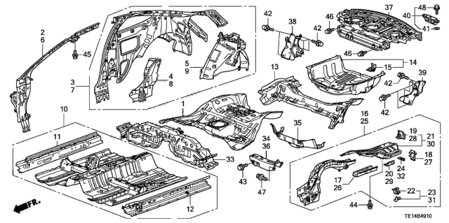 2012 Honda Accord Floor - Inner Panel Diagram