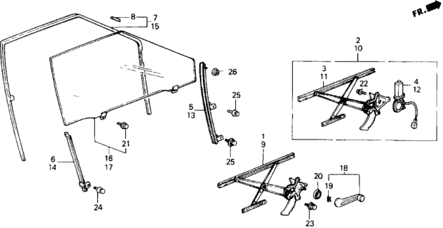 1988 Honda Accord Door Window Diagram