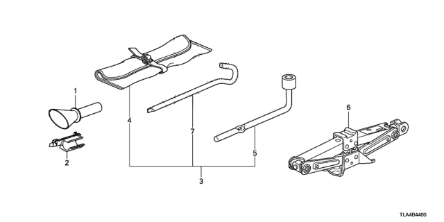 2017 Honda CR-V Jack, Pantograph Diagram for 89310-S3V-A04