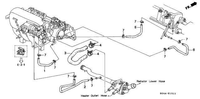 1999 Honda Civic Water Hose Diagram