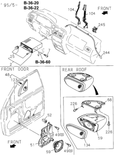 1997 Honda Passport Speaker, R. Diagram for 8-97136-818-0