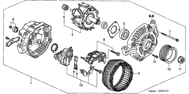 2002 Honda CR-V Alternator (Mitsubishi) Diagram