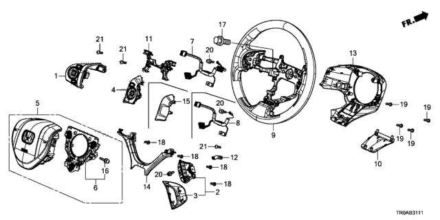 2013 Honda Civic Steering Wheel (SRS) Diagram