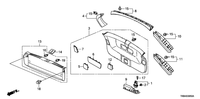 2012 Honda Odyssey 5 Door LX KA 5AT Tailgate Lining Diagram