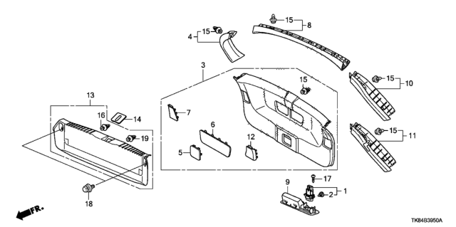 2017 Honda Odyssey Tailgate Lining Diagram