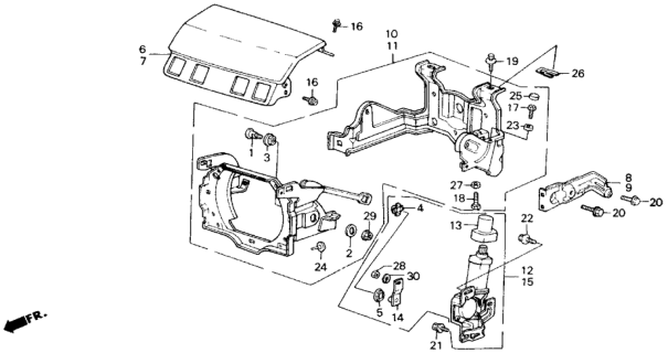 1988 Honda Accord Motor Assy., R. Retractable Diagram for 76160-SE0-S01