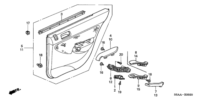 2004 Honda Civic Lining, R. RR. Door *NH361L* (CF GRAY) Diagram for 83733-S5A-A62ZC