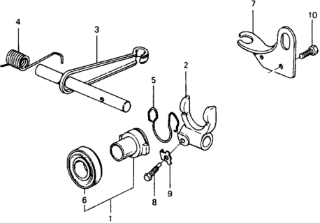 1979 Honda Civic 2 Door ** KA 4MT MT Clutch Release Diagram