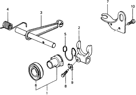 1979 Honda Civic MT Clutch Release Diagram