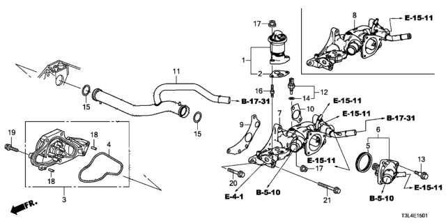 2016 Honda Accord Water Pump (V6) Diagram