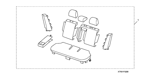 2014 Honda Civic Seat Cover (2nd Row) Diagram