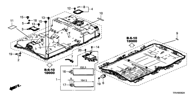 2017 Honda Clarity Electric 4 Door TRNG (CLARITY ELC) KA 1AT DC-DC Converter - Battery Pack Label (Front) Diagram