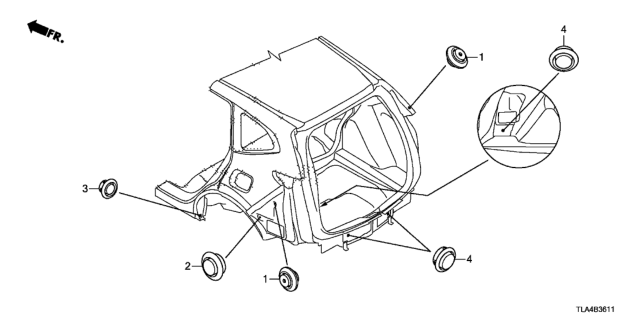 2018 Honda CR-V Grommet (Rear) Diagram