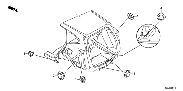 2017 Honda CR-V Grommet (Rear) Diagram