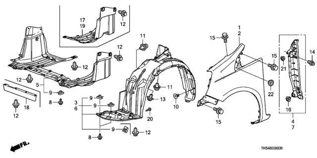 2012 Honda Fit Cover, Engine (Lower) Diagram for 74111-TK6-A00