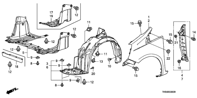 2009 Honda Fit Front Fender Diagram